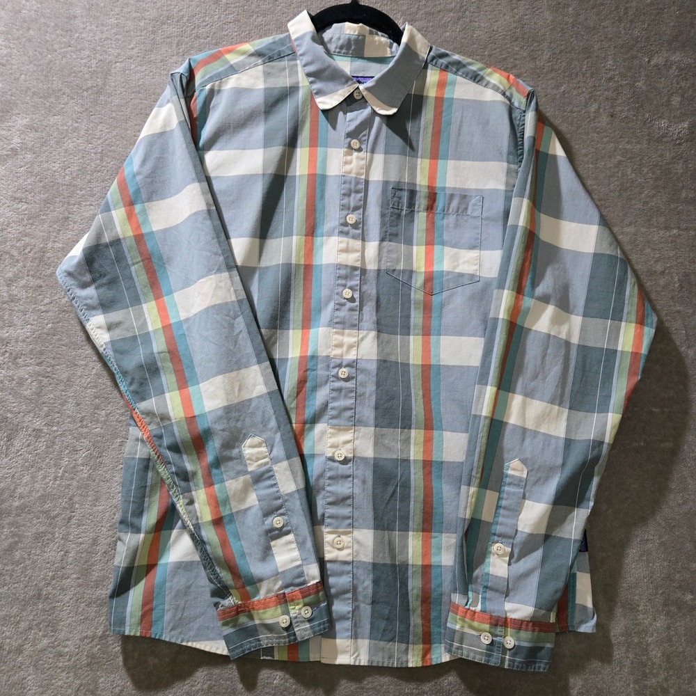 Patagonia Plaid Button Down Shirt Mens Medium Organic Cotton Gorpcore Outdoors